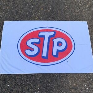 Vintage STP Racing Oil Advertisement Beach Towel Cotton Made‎ in USA